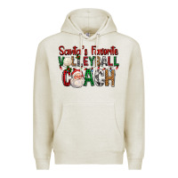 Oatmeal Heather Santa's Favorite Volleyball Coach For Christmas Premium Hoodie - FaDigitalArtStudio