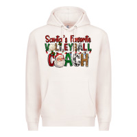 Pale Pink Santa's Favorite Volleyball Coach For Christmas Premium Hoodie - FaDigitalArtStudio