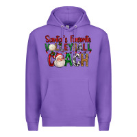 Purple Santa's Favorite Volleyball Coach For Christmas Premium Hoodie - FaDigitalArtStudio