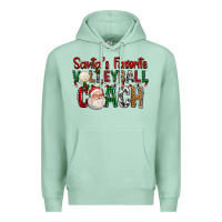Seafoam Santa's Favorite Volleyball Coach For Christmas Premium Hoodie - FaDigitalArtStudio