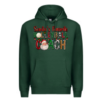 Sports Green Santa's Favorite Volleyball Coach For Christmas Premium Hoodie - FaDigitalArtStudio