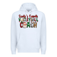 White Santa's Favorite Volleyball Coach For Christmas Premium Hoodie - FaDigitalArtStudio