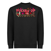 Black Pucker Up Cowboy Valentine's Day Heavyweight Sweatshirt - FaDigitalArtStudio