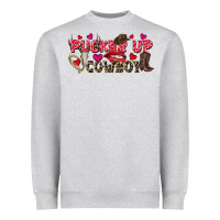 Heather Grey Pucker Up Cowboy Valentine's Day Heavyweight Sweatshirt - FaDigitalArtStudio
