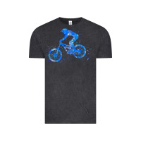 Vintage Black downhill mountain bike t  shirt downhill mountain bike jump blue water Vintage Tee - linhVisuals