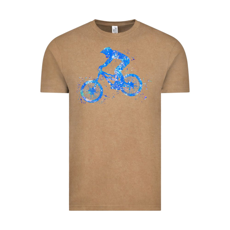 Downhill Mountain Bike T  Shirt Downhill Mountain Bike Jump Blue Water Vintage Tee by linhVisuals | Teevron