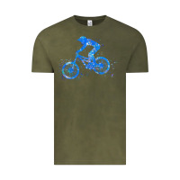 Vintage Olive downhill mountain bike t  shirt downhill mountain bike jump blue water Vintage Tee - linhVisuals