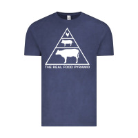 Vintage Denim the real food pyramid carnivore Vintage Tee - linhVisuals