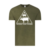 Vintage Olive the real food pyramid carnivore Vintage Tee - linhVisuals