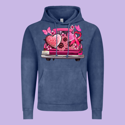 Cancer Truck Back View Vintage Hoodie Designed By Nancycooperartshop