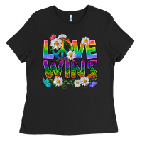 Black Pride LGBTQ+ Love Wins Ladies Tee - BundleAndBundleShop