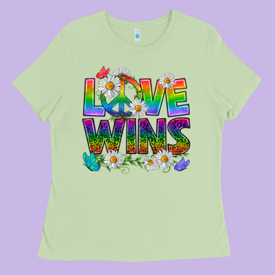 Pride Lgbtq+ Love Wins Ladies Tee Designed By Bundleandbundleshop