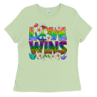 Matcha Pride LGBTQ+ Love Wins Ladies Tee - BundleAndBundleShop