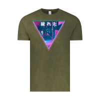Vintage Olive tired japanese otaku   abandoned city street art t shirt Vintage Tee - linhVisuals