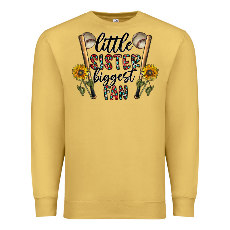 Little Sister Biggest Fan Premium Sweatshirt by CowhideDigitalArt | Teevron