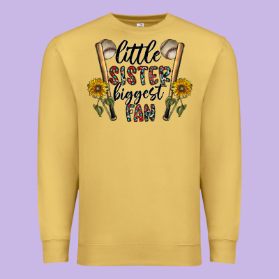 Little Sister Biggest Fan Premium Sweatshirt Designed By Cowhidedigitalart