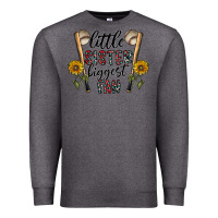 Charcoal Heather little sister biggest fan Premium Sweatshirt - CowhideDigitalArt