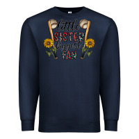 Navy little sister biggest fan Premium Sweatshirt - CowhideDigitalArt