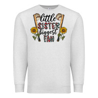 Oatmeal Heather little sister biggest fan Premium Sweatshirt - CowhideDigitalArt