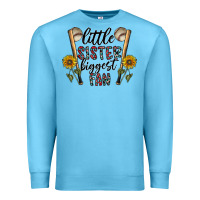 Ocean Blue little sister biggest fan Premium Sweatshirt - CowhideDigitalArt