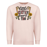 Pale Pink little sister biggest fan Premium Sweatshirt - CowhideDigitalArt