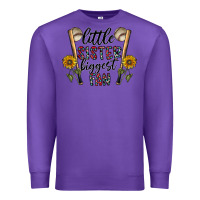 Purple little sister biggest fan Premium Sweatshirt - CowhideDigitalArt
