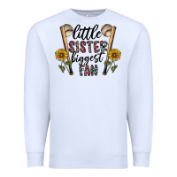 White little sister biggest fan Premium Sweatshirt - CowhideDigitalArt