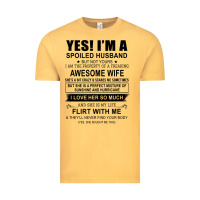 Vintage Mustard yes i'm a spoiled husband ..awesome wife t shirt Vintage Tee - linhVisuals