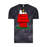 Cloud Black peanuts the doghouse Vintage Tee - linhVisuals