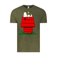 Vintage Olive peanuts the doghouse Vintage Tee - linhVisuals