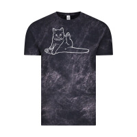 Cloud Black cat butt white Vintage Tee - linhVisuals