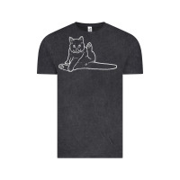 Vintage Black cat butt white Vintage Tee - linhVisuals