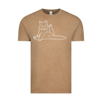 Vintage Coffee cat butt white Vintage Tee - linhVisuals