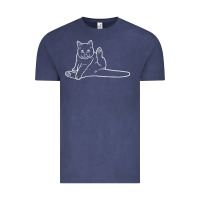 Vintage Denim cat butt white Vintage Tee - linhVisuals