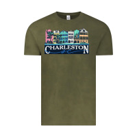 Vintage Olive charleston rainbow road   charleston south carolin Vintage Tee - linhVisuals