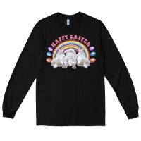 Black Happy easter bunny tails Long Sleeve Tee - RanaPortraitStore