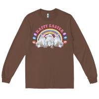 Chestnut Happy easter bunny tails Long Sleeve Tee - RanaPortraitStore