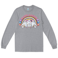 Heather Grey Happy easter bunny tails Long Sleeve Tee - RanaPortraitStore