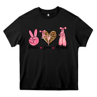 Black peace love ballet Heavy Core Tee - NancyCooperArtShop