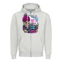 Dove Grey skeleton baby it's cold outside Zipper Hoodie - FaDigitalArtStudio