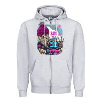 Heather Grey skeleton baby it's cold outside Zipper Hoodie - FaDigitalArtStudio
