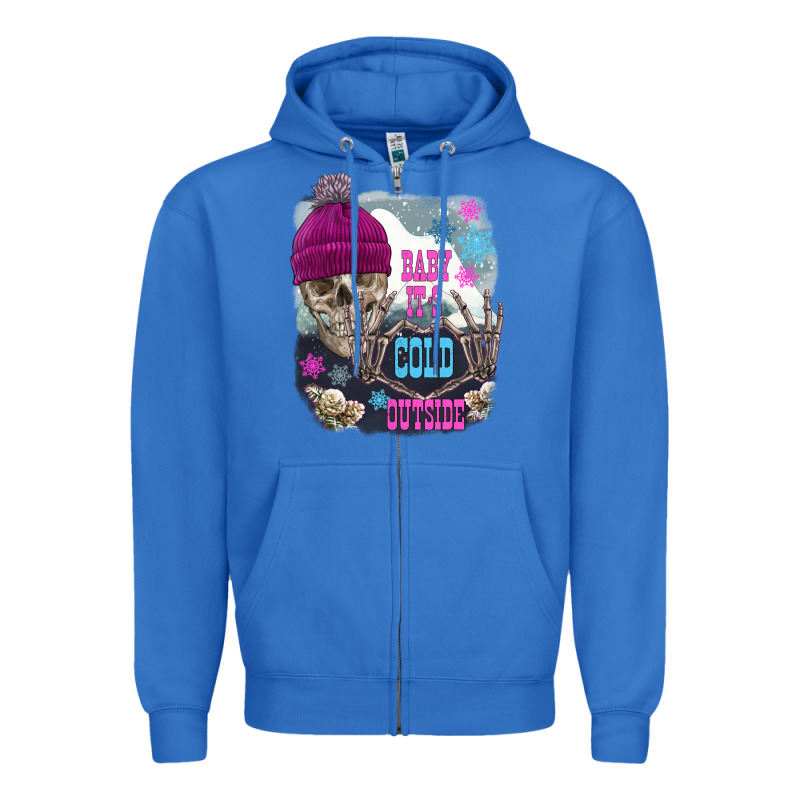Skeleton Baby It's Cold Outside Zipper Hoodie by FaDigitalArtStudio | Teevron