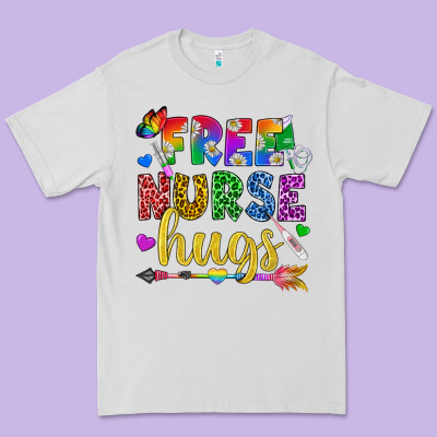Free Nurse Hugs Pride Lgbtq+ Premium Tee Designed By Bundleandbundleshop