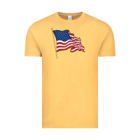 Vintage Mustard American flag Vintage Tee - linhVisuals
