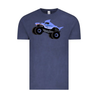 Vintage Denim Monster Truck Megalodon Vintage Tee - linhVisuals