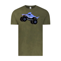 Vintage Olive Monster Truck Megalodon Vintage Tee - linhVisuals