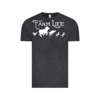 Vintage Black FARM LIFE ANIMAL Vintage Tee - linhVisuals