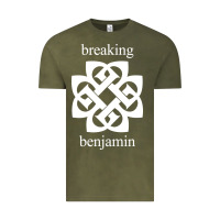 Vintage Olive BREAKING BENJAMIN - BLACK AND WHITE Vintage Tee - linhVisuals