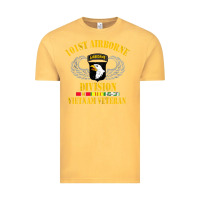 Vintage Mustard Airborne 101st division Vintage Tee - linhVisuals