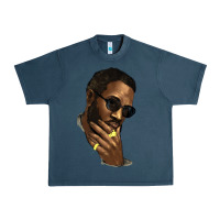 Midnight Navy black man Urban Heavy Tee - NancyCooperArtShop